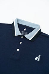 Navy with Light blue jacquard collar