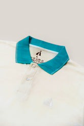 MILANO White Polo Shirt with Emerald Collar