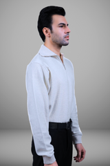 Quarter Zipper Knitted Shirt