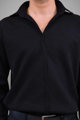 Korean Buttonless Shirt - Black