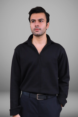 Korean Buttonless Shirt - Black