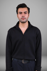 Korean Buttonless Shirt - Black