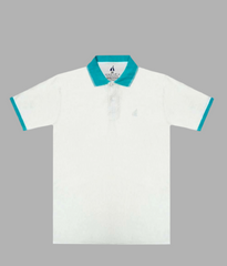 MILANO White Polo Shirt with Emerald Collar